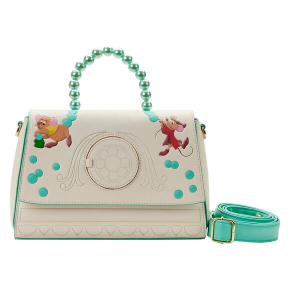 Loungefly Disney Cinderella Gus Gus & Jaq Bead Handle Crossbody Whimsical Purse - Picture 1 of 9